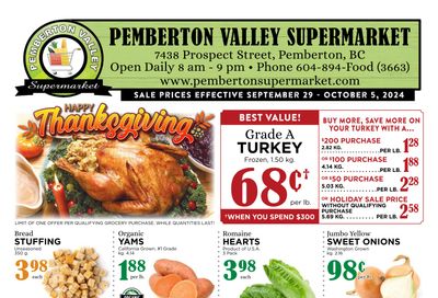 Pemberton Valley Supermarket Flyer September 29 to October 5