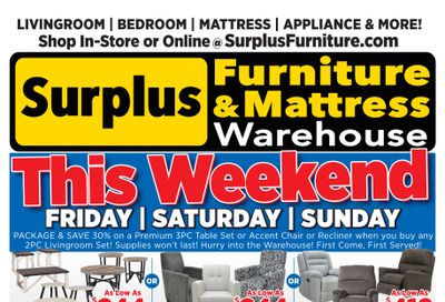 Surplus Furniture & Mattress Warehouse (Winnipeg, Brandon) Flyer September 30 to October 6