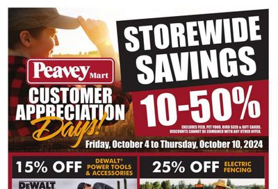 Peavey Mart Flyer October 4 to 10