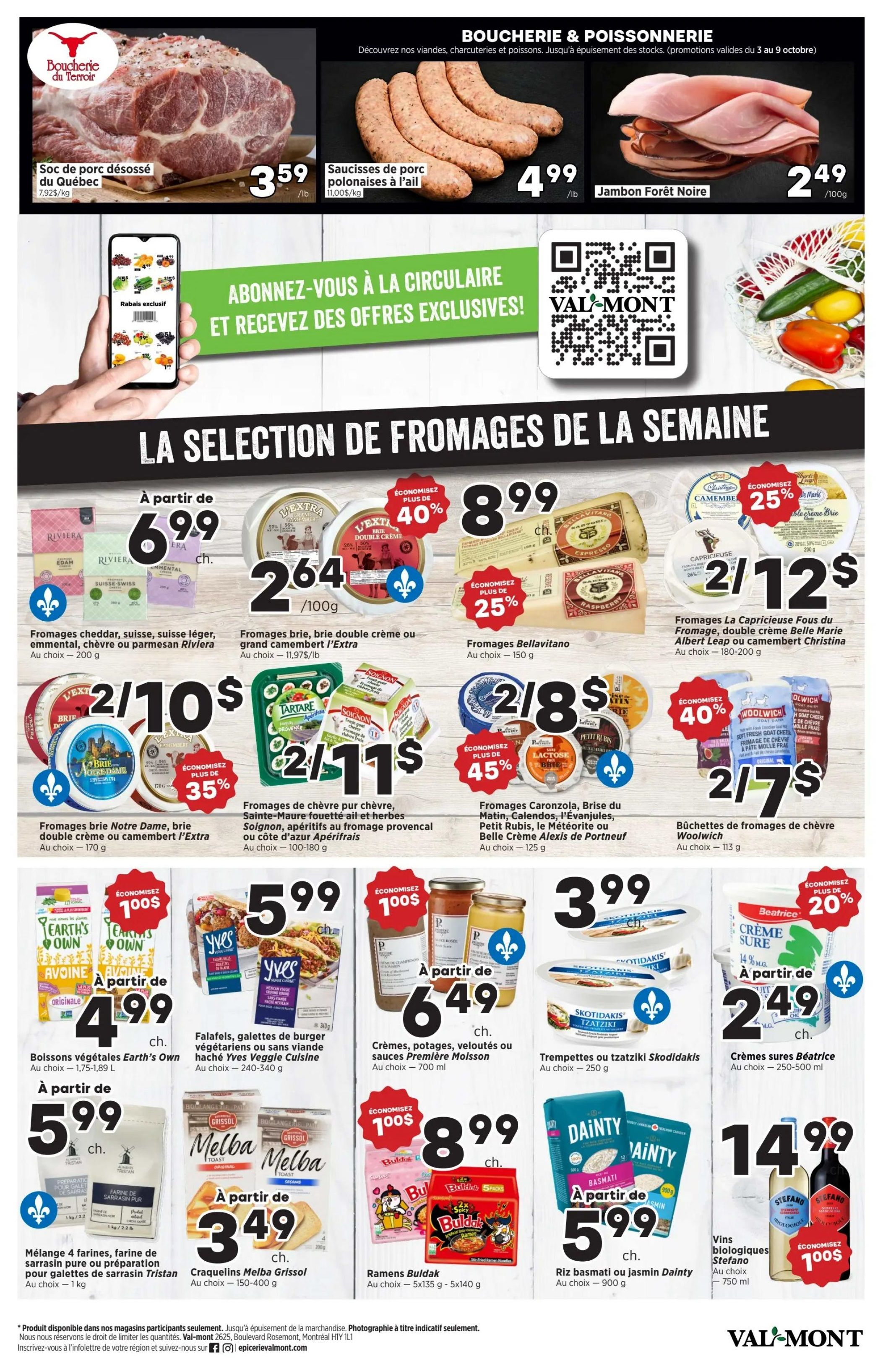 Val-Mont Flyer October 3 to 9