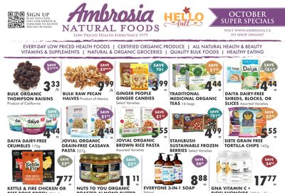 Ambrosia Natural Foods Flyer October 1 to 31