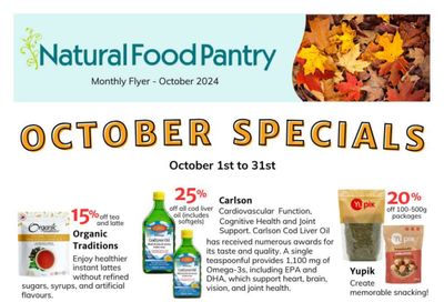 Natural Food Pantry Flyer October 1 to 31