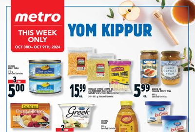 Metro (ON) Yom Kippur Flyer October 3 to 9