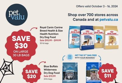 Pet Valu Flyer October 3 to 16