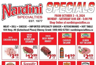 Nardini Specialties Flyer October 3 to 9