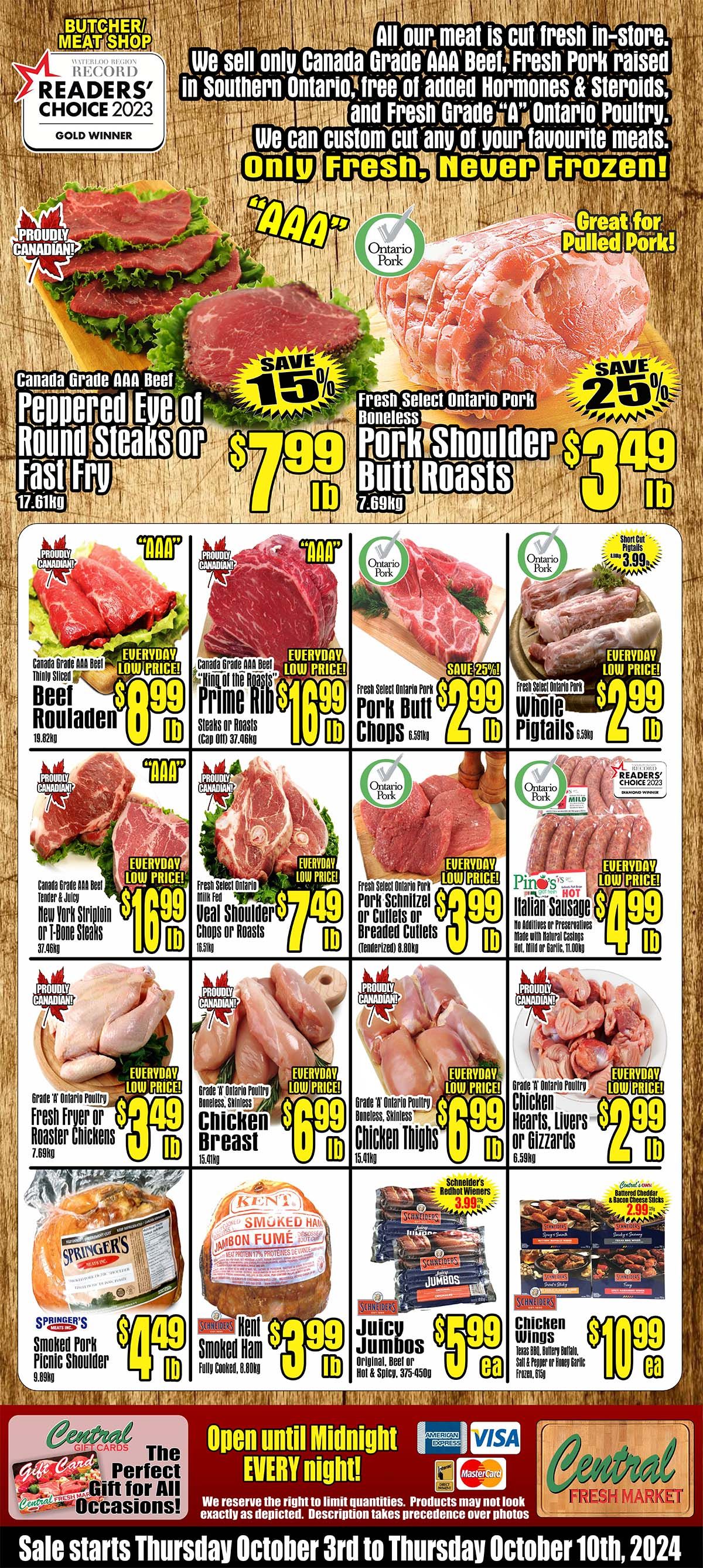 Central Fresh Market Flyer October 3 to 10