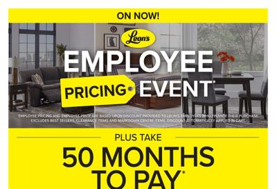 Leon's Employee Pricing Event Flyer October 3 to 9