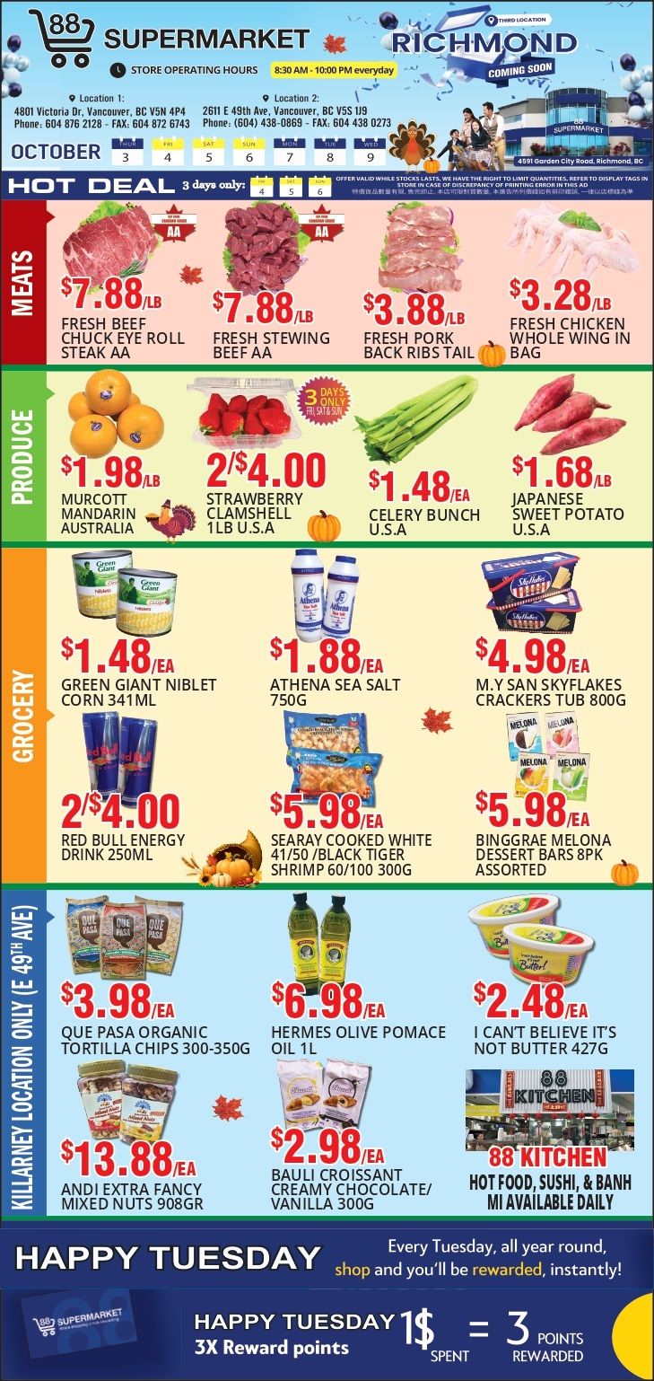 88 Supermarket Flyer October 3 to 9