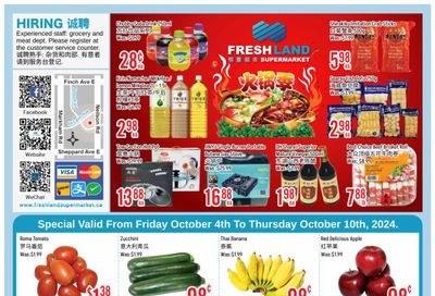 FreshLand Supermarket Flyer October 4 to 10