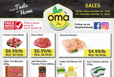 Oma Fresh Foods Flyer October 4 to 10