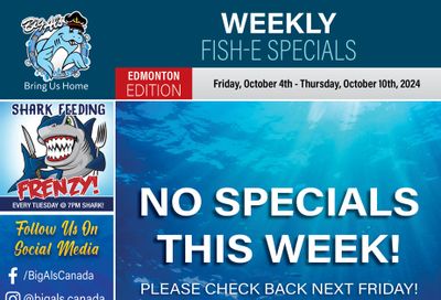 Big Al's (Edmonton) Weekly Specials October 4 to 10