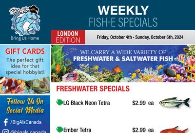 Big Al's (London) Weekend Specials October 4 to 6