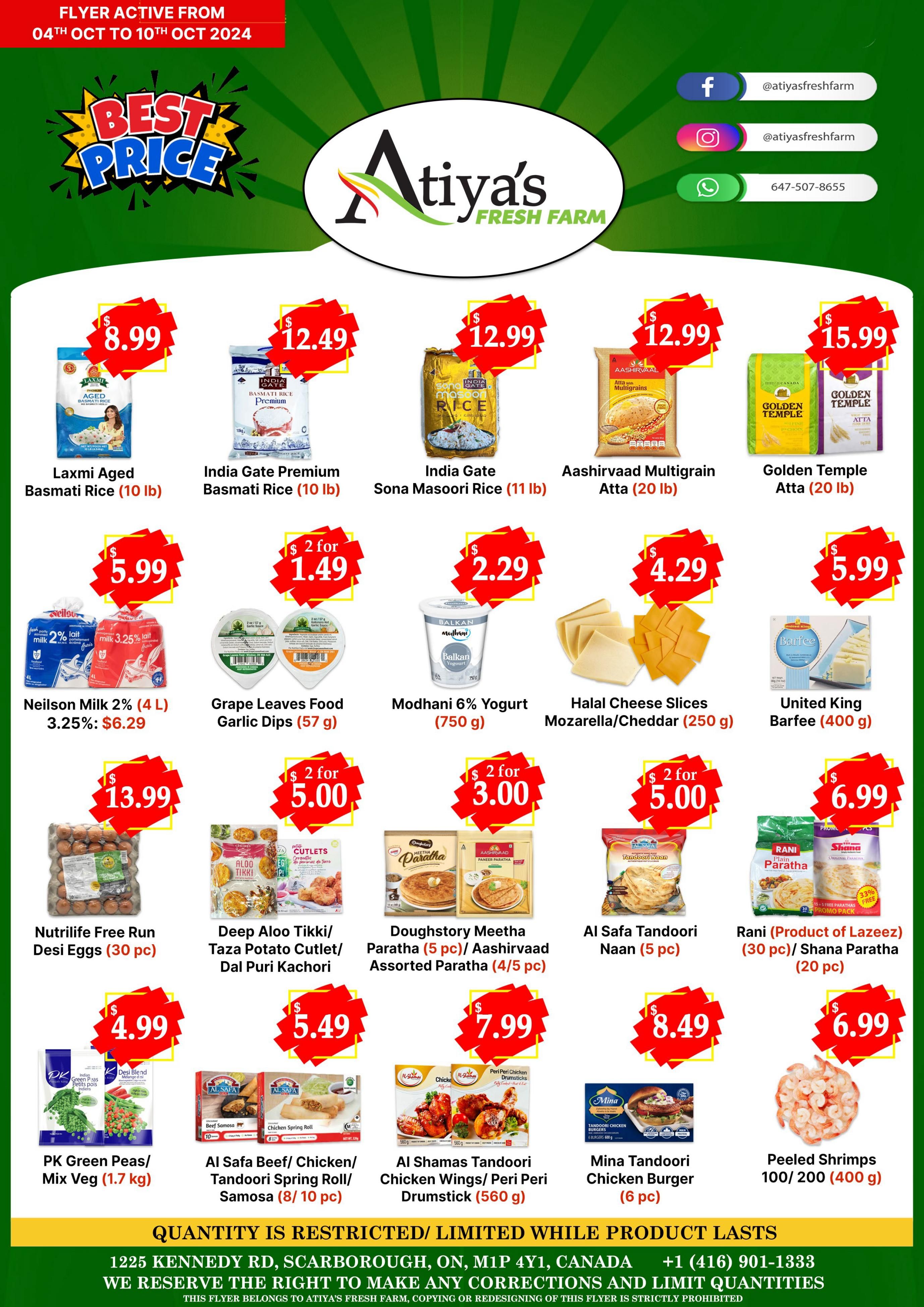 Atiya's Fresh Farm Flyer October 4 to 10