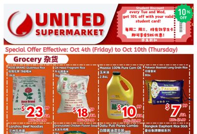 United Supermarket Flyer October 4 to 10