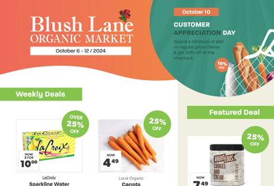 Blush Lane Organic Market Flyer October 6 to 12