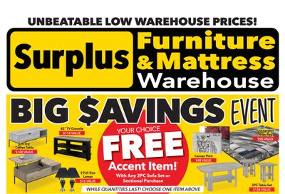 Surplus Furniture & Mattress Warehouse (Winnipeg, Brandon) Flyer October 7 to 27