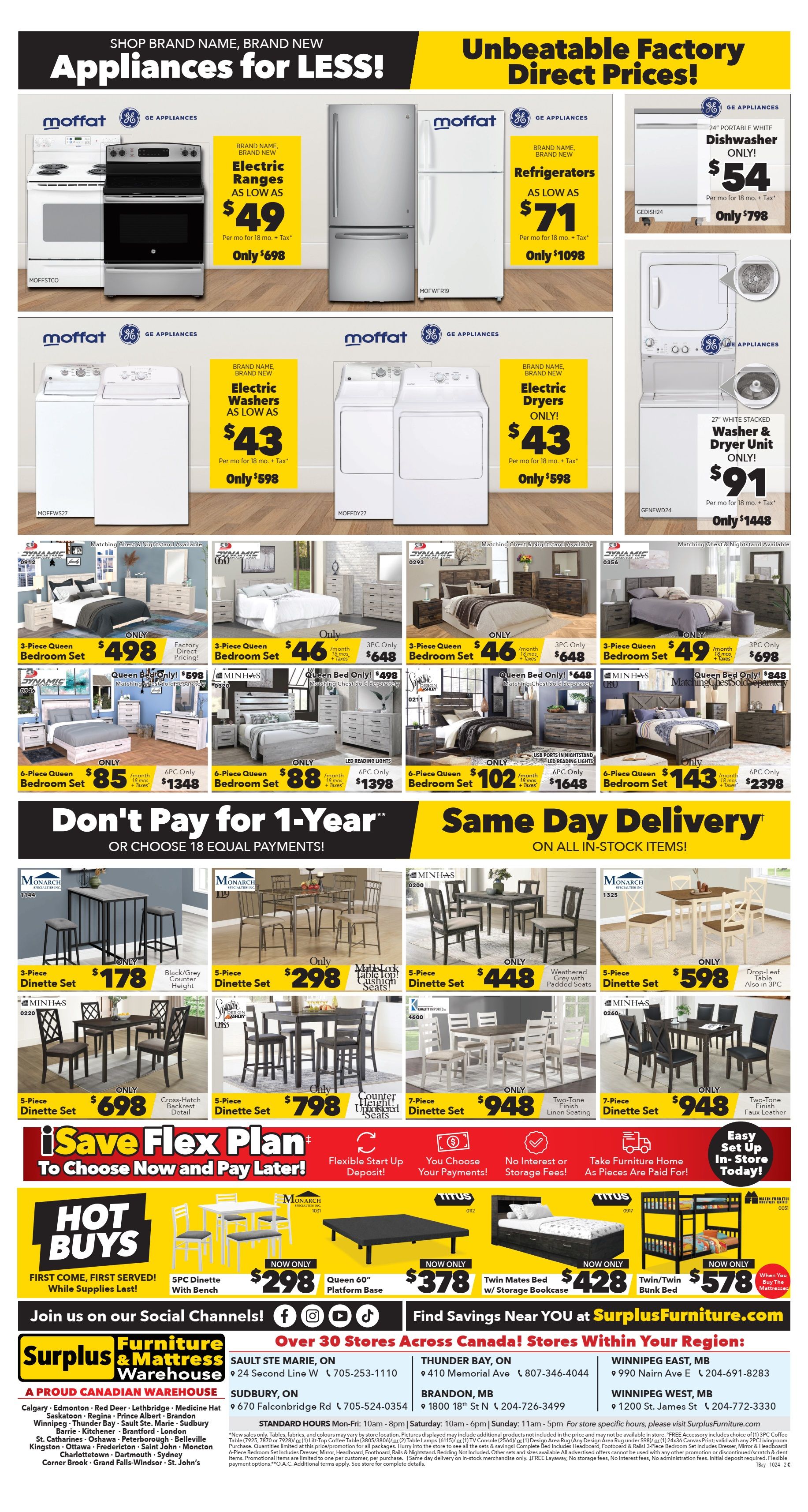 Surplus Furniture & Mattress Warehouse (Thunder Bay) Flyer October 7 to 27