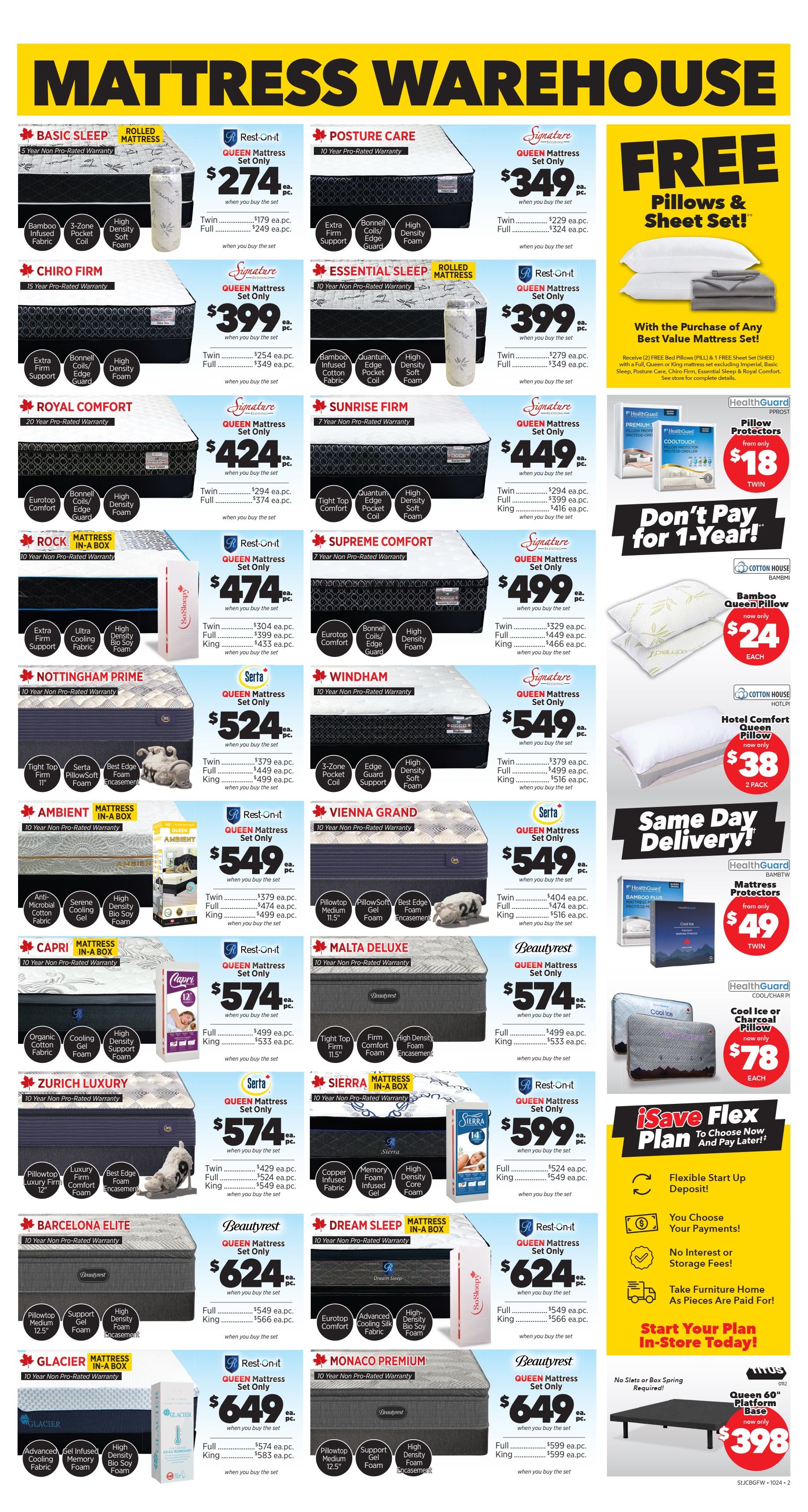 Surplus Furniture & Mattress Warehouse (St. John's, Corner Brook, Grand Falls Windsor) Flyer October 7 to 27