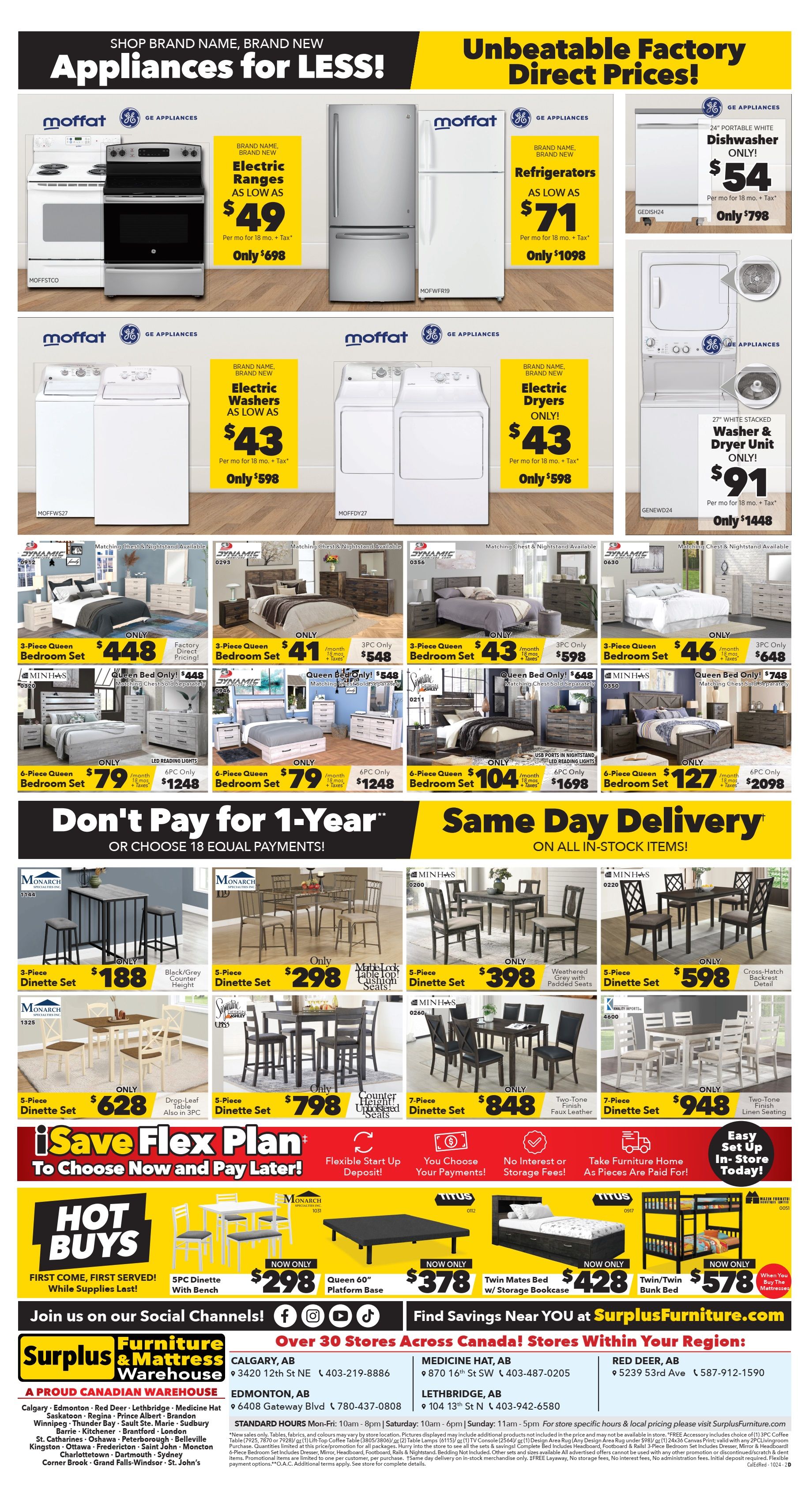 Surplus Furniture & Mattress Warehouse (Red Deer) Flyer October 7 to 27