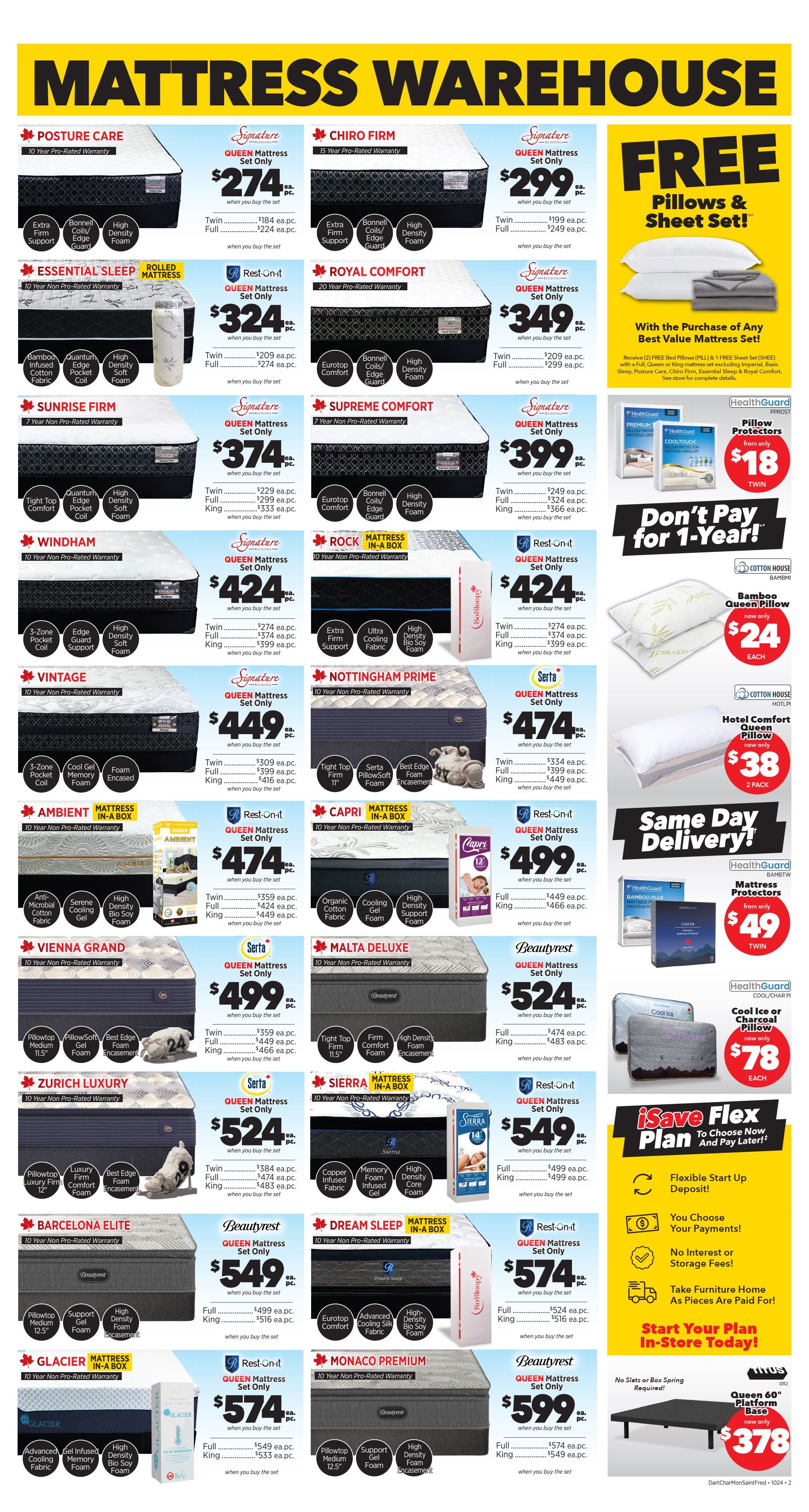 Surplus Furniture & Mattress Warehouse (Dartmouth, Charlottetown, Moncton, Saint John, Fredericton) Flyer October 7 to 27