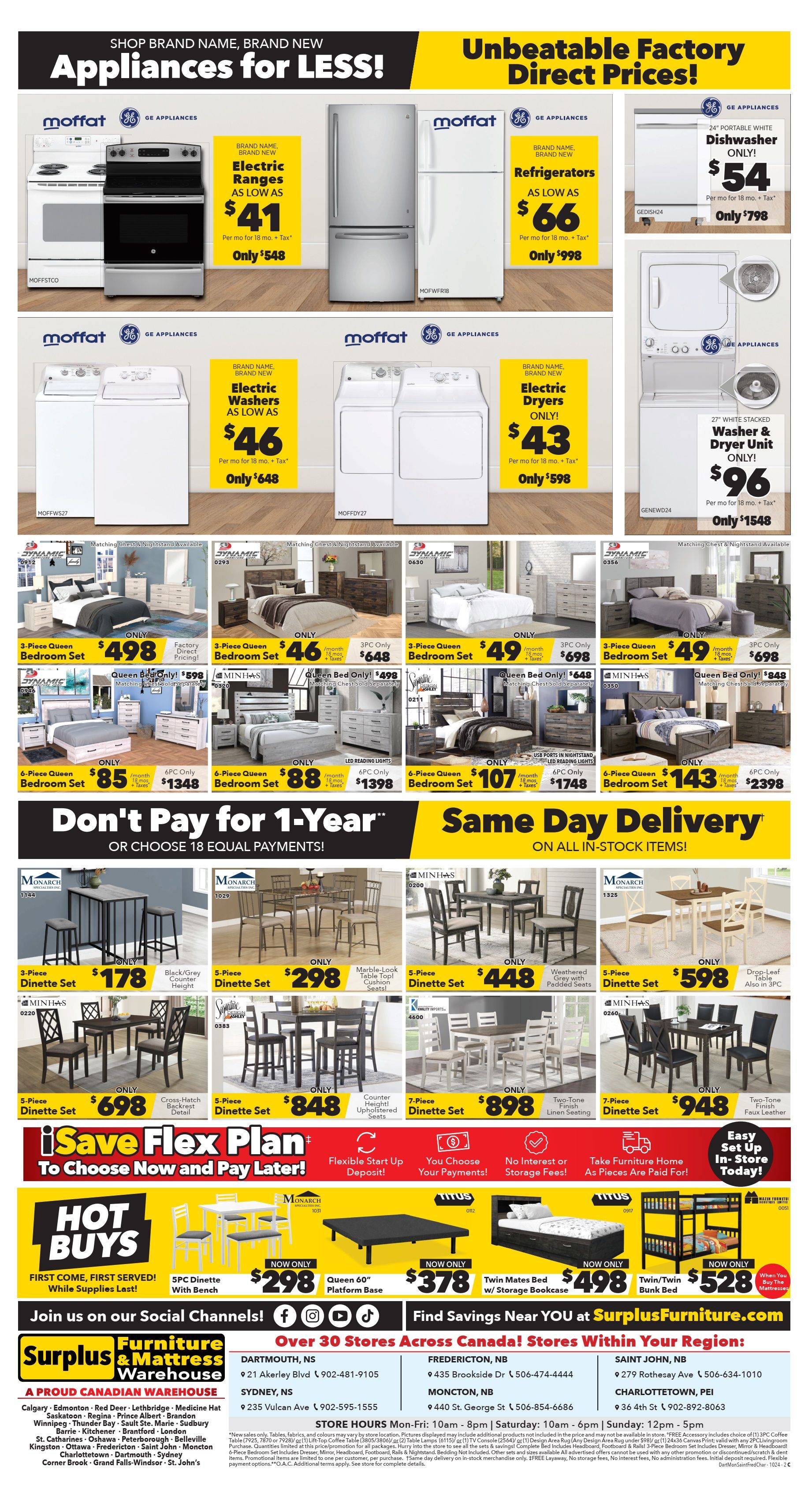 Surplus Furniture & Mattress Warehouse (Dartmouth, Charlottetown, Moncton, Saint John, Fredericton) Flyer October 7 to 27
