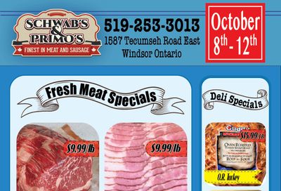 Schwab's & Primo's Flyer October 8 to 12