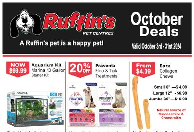 Ruffin's Pet Centre Flyer October 3 to 31