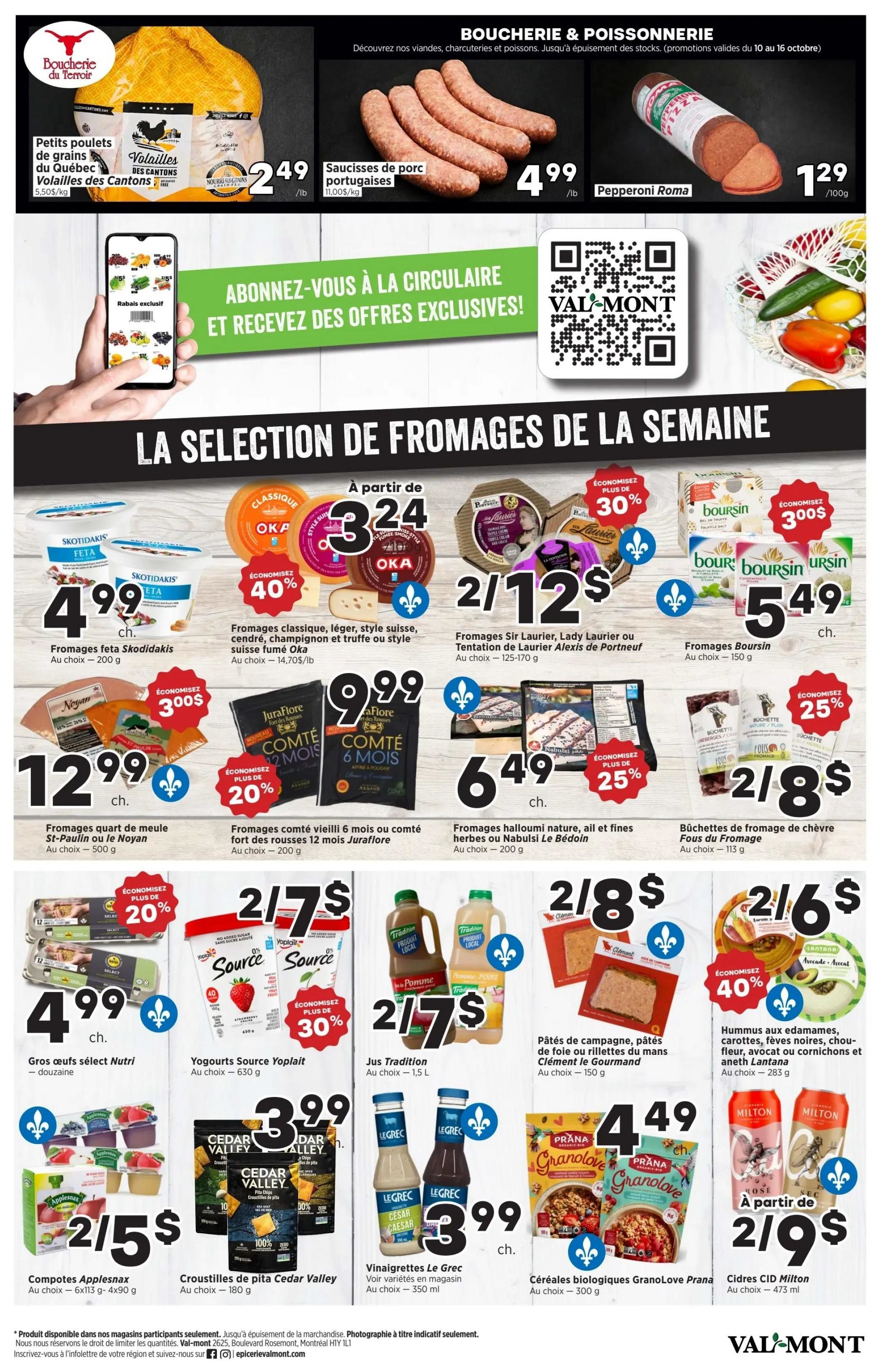 Val-Mont Flyer October 10 to 16