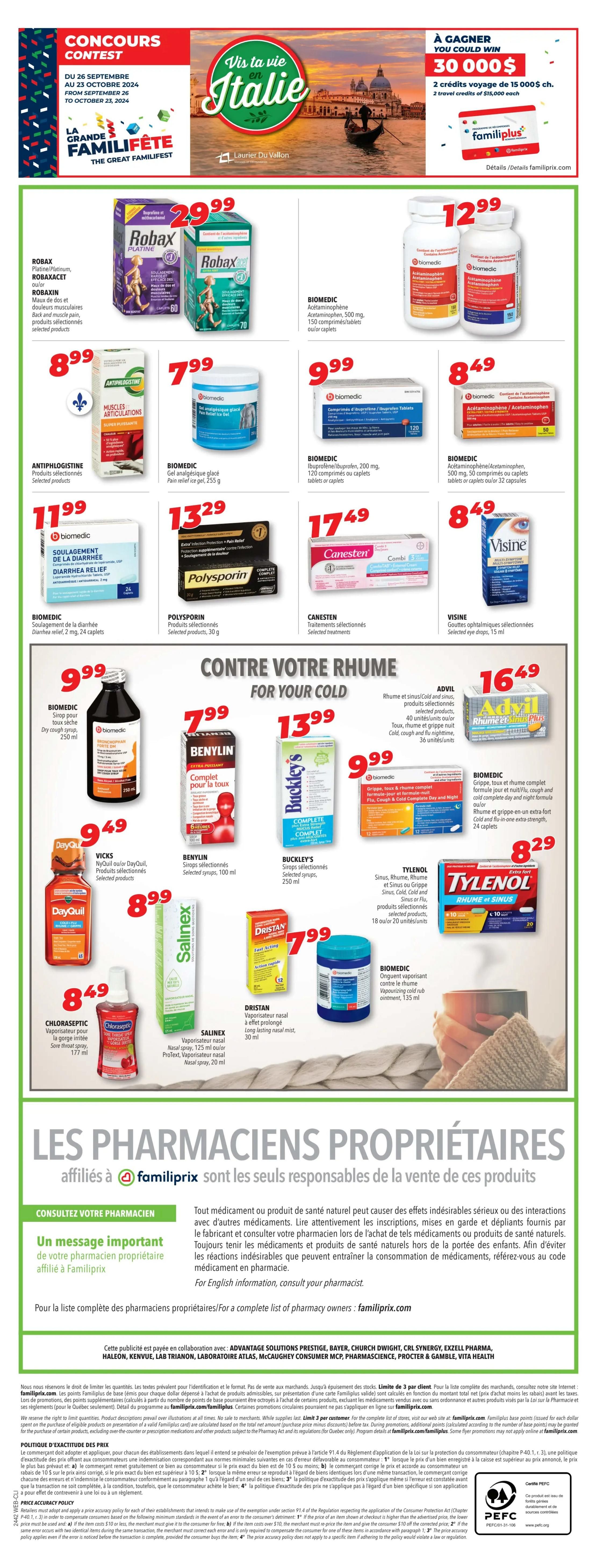 Familiprix Clinique Flyer October 10 to 16