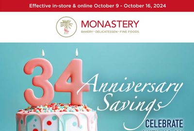 Monastery Bakery Flyer October 9 to 16