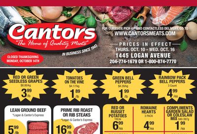 Cantor's Meats Flyer October 10 to 16