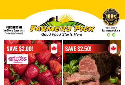 Farmer's Pick Flyer October 10 to 16