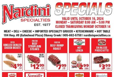 Nardini Specialties Flyer October 10 to 16