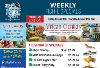 Big Al's (Vaughan) Weekly Specials October 11 to 17