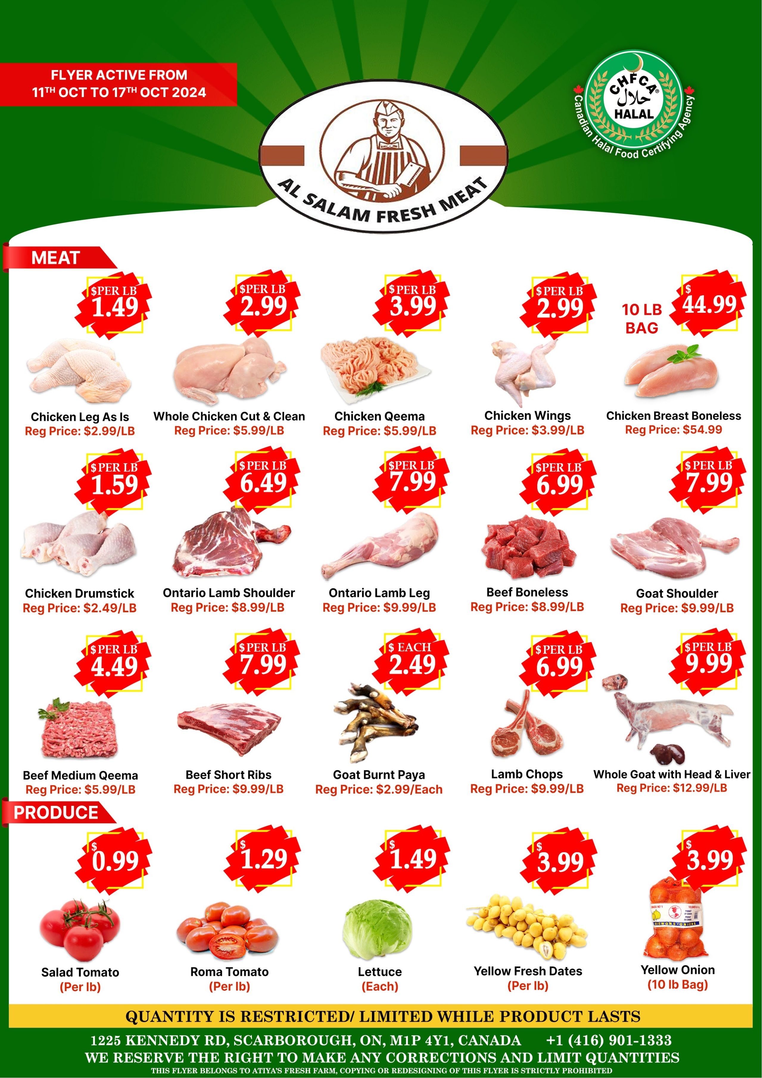Atiya's Fresh Farm Flyer October 11 to 17