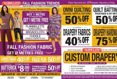 Fabricland (Oshawa, Whitby, Kitchener, St. Catharines, Welland) Flyer October 14 to November 3