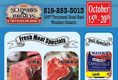 Schwab's & Primo's Flyer October 15 to 20