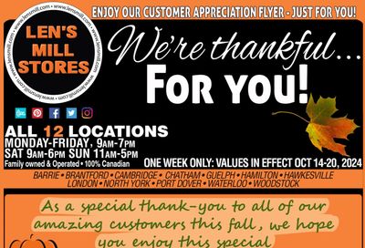 Len's Mill Stores Flyer October 14 to 20