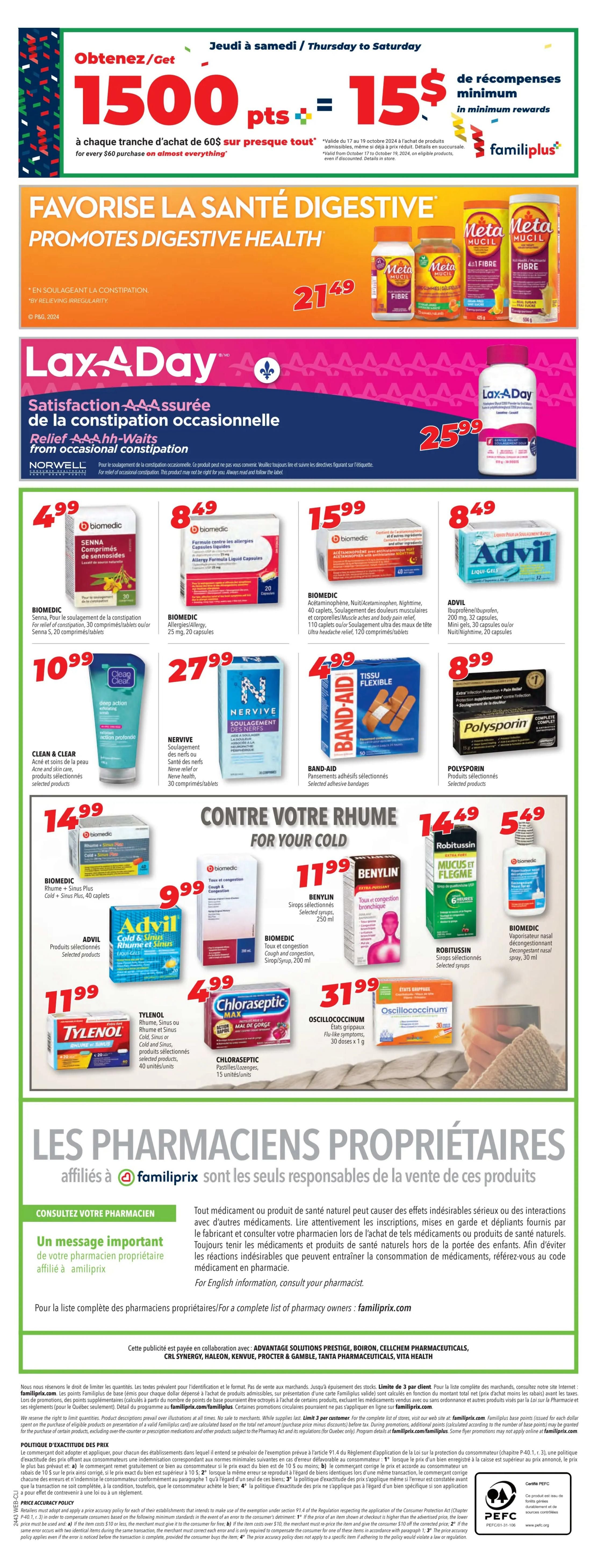 Familiprix Clinique Flyer October 17 to 23