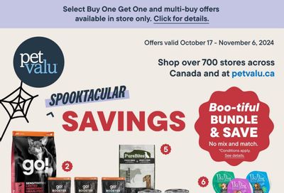 Pet Valu Flyer October 17 to November 6