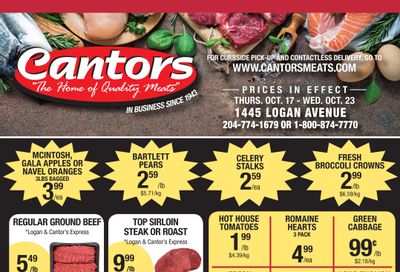 Cantor's Meats Flyer October 17 to 23