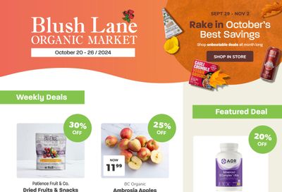 Blush Lane Organic Market Flyer October 20 to 26