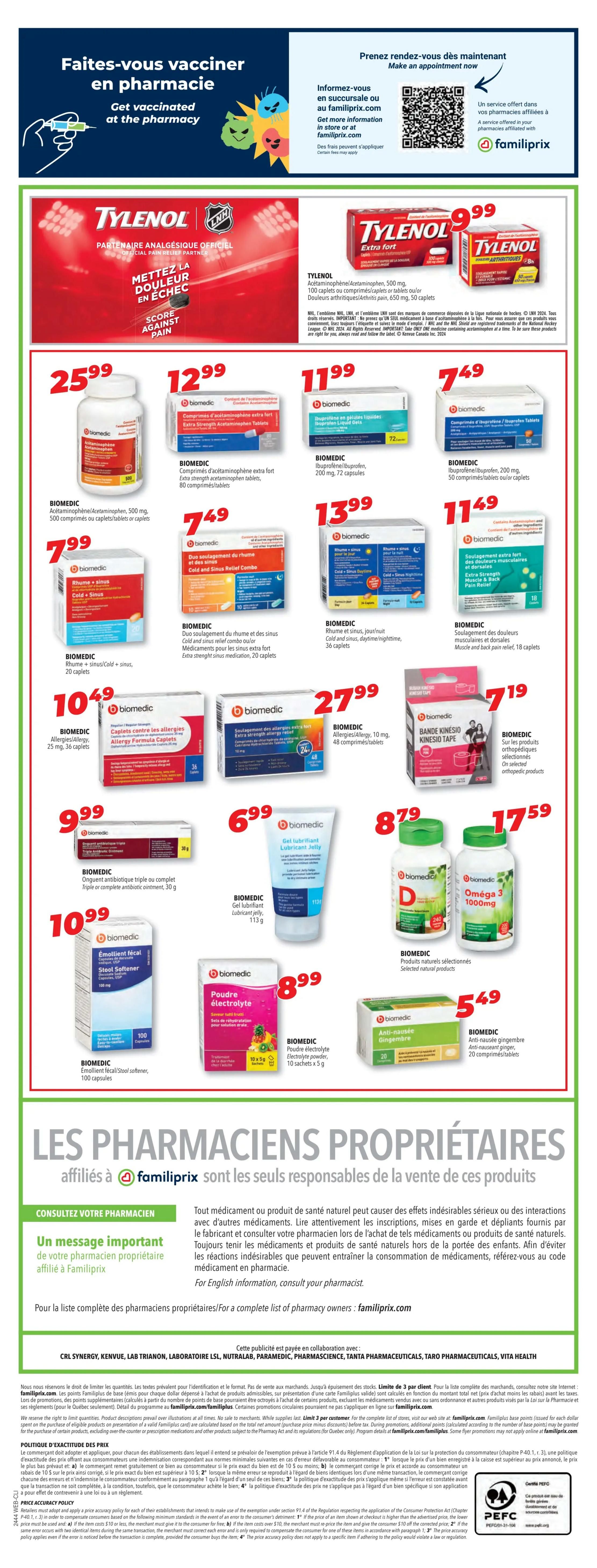 Familiprix Clinique Flyer October 24 to 30