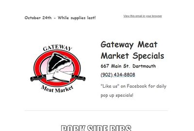 Gateway Meat Market Flyer October 24 to 30