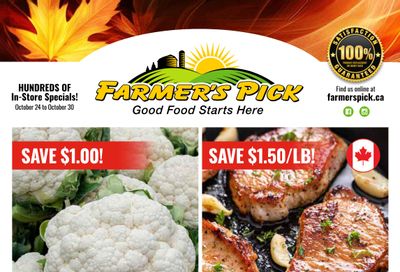 Farmer's Pick Flyer October 24 to 30