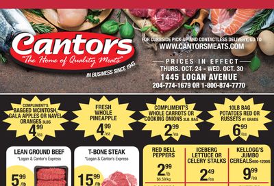 Cantor's Meats Flyer October 24 to 30