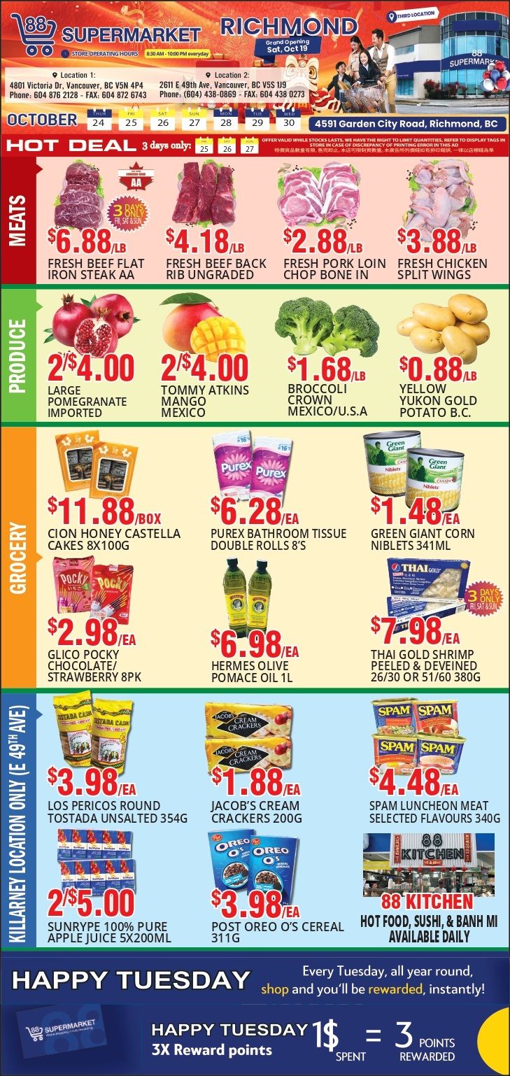 88 Supermarket Flyer October 24 to 30