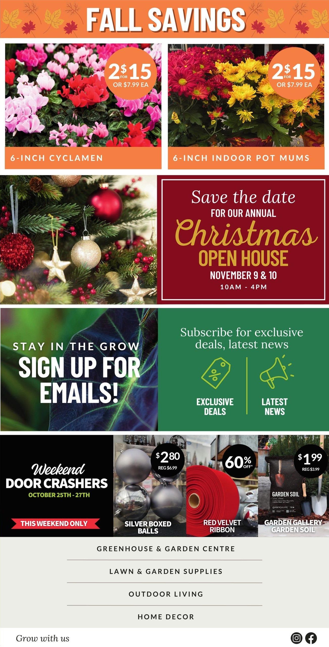 Lakeside Garden Gallery Flyer October 25 to 31
