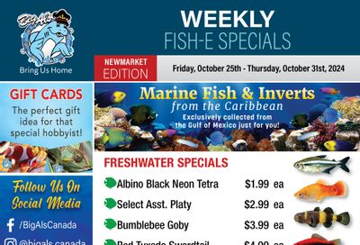 Big Al's (Newmarket) Weekly Specials October 25 to 31