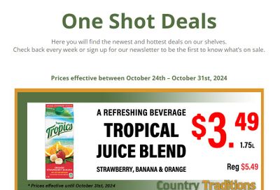 Country Traditions One-Shot Deals Flyer October 24 to 31